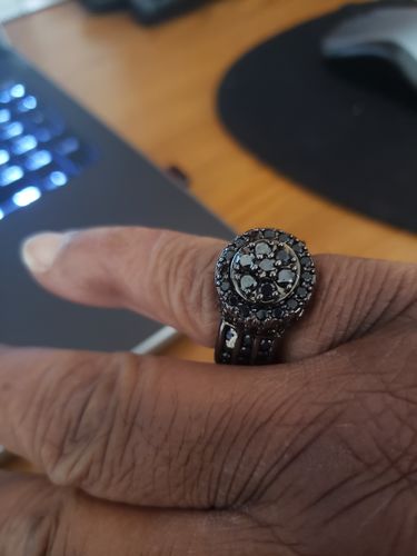 Customer photo review of Blacked Out High End CZ Blizzard Ring