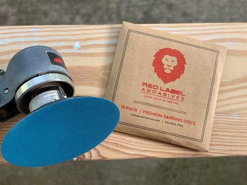 Customer photo review of 6 Inch Adhesive Back (PSA) Blue Wet / Dry Sharpening Film Sanding Discs, 10 Pack