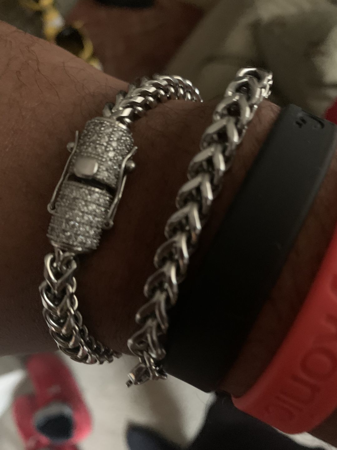 Customer photo review of Stainless Steel Luxury Edition Franco Bracelet