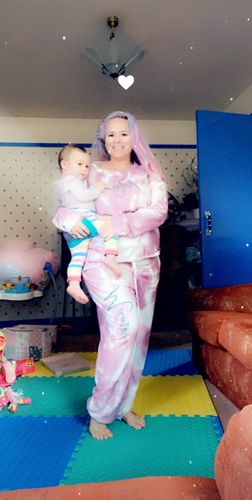 Customer photo review of Paris Mama Tie Dye Lounge Set (MRK X)