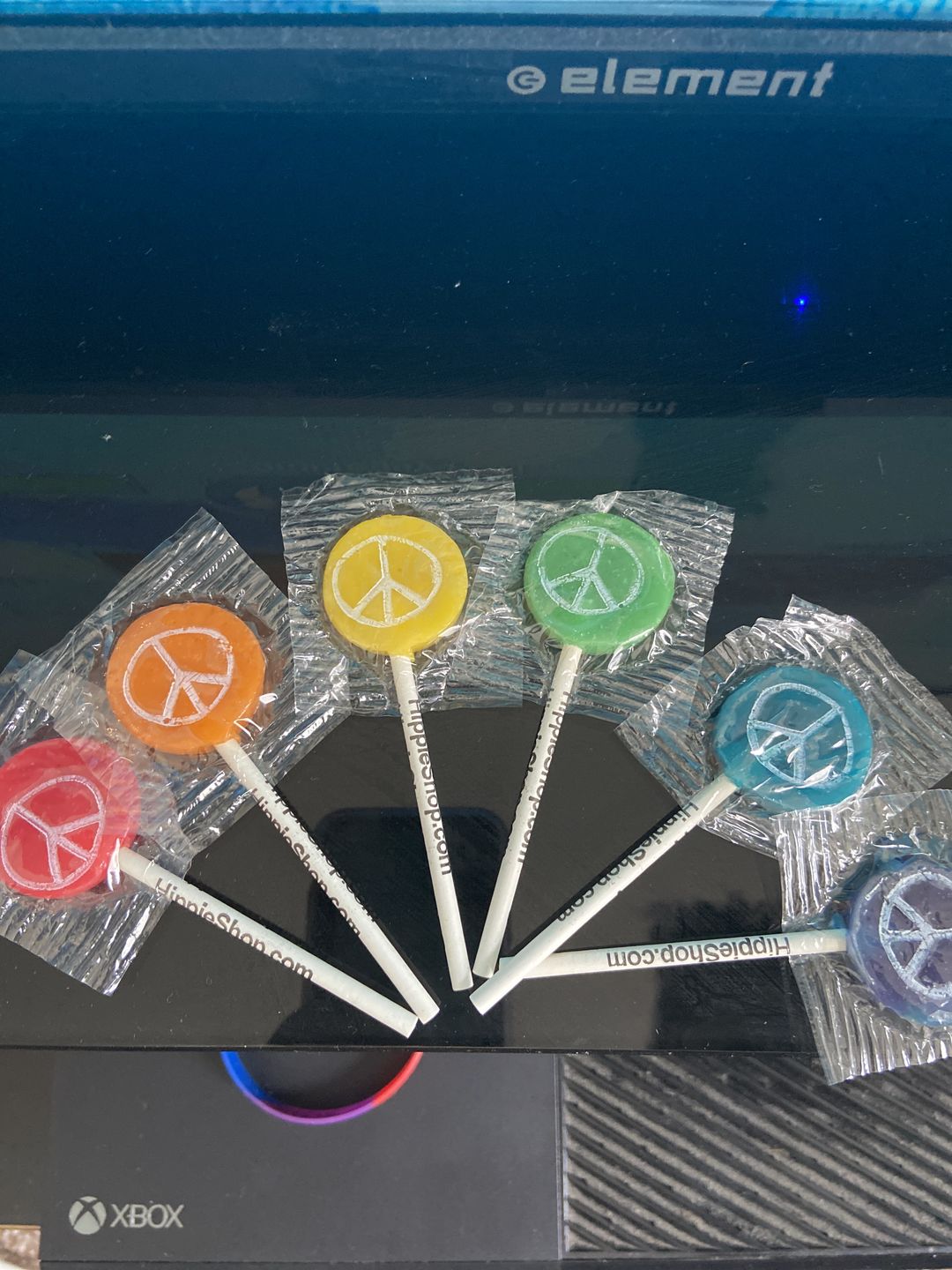 Customer photo review of Hippie Shop Peace Pop Lollipops