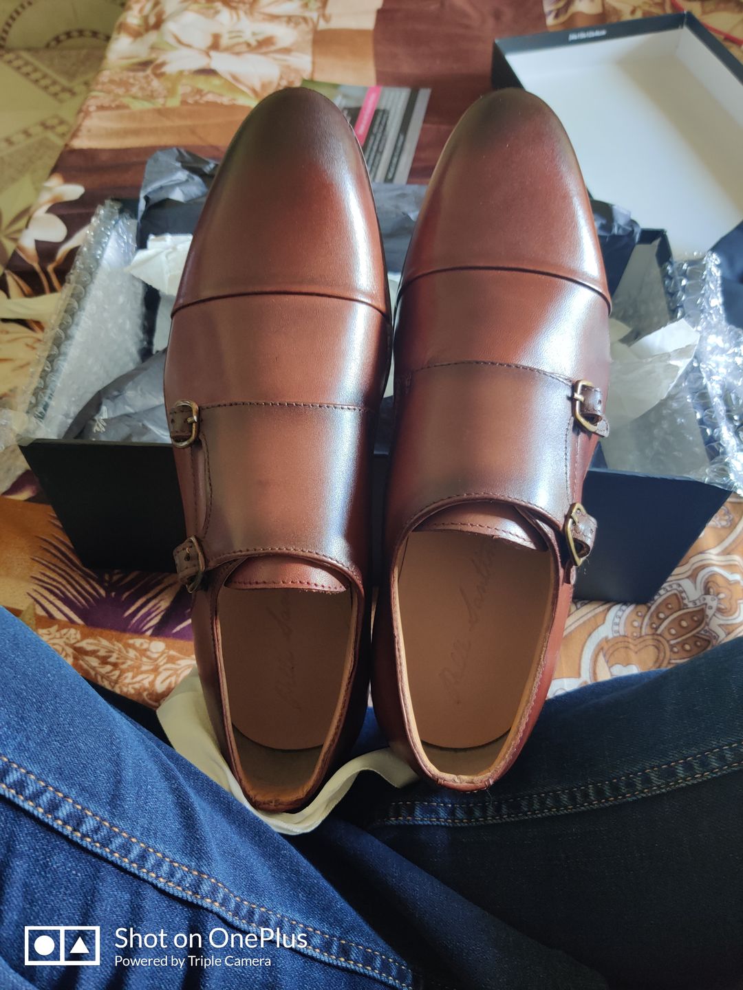 Customer photo review of Double Monk Straps Cap toe - Brown