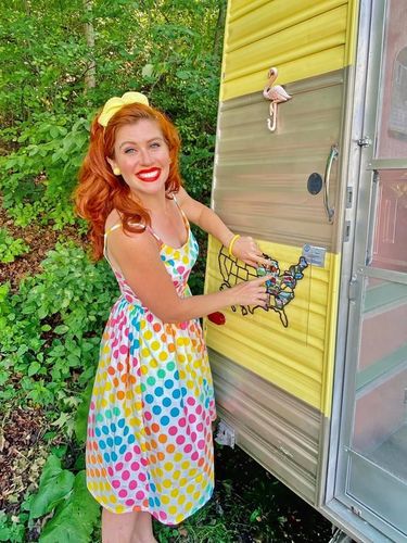 Customer photo review of Sandra Dress in Dot Candy by Tatyana