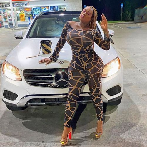 Customer photo review of Fashion Sexy Cold Shoulder Flare Sleeve Two-Piece