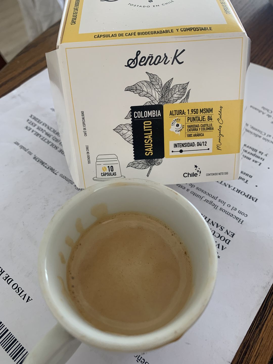 Customer photo review of Cápsulas de café compostables - Colombia Sausalito