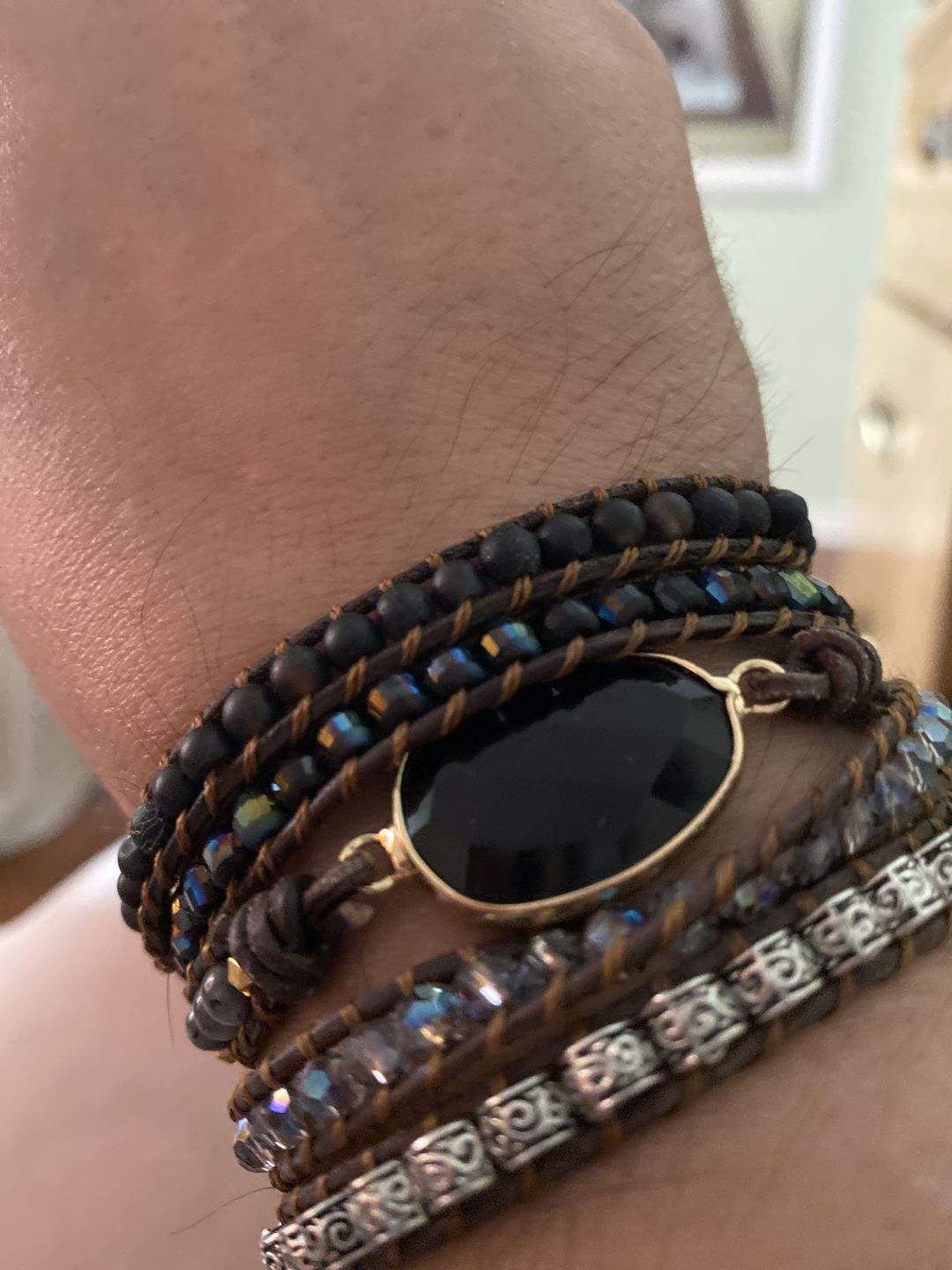 Customer photo review of Onyx Moonlight Protection Wrap Bracelet