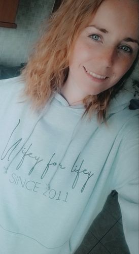 Customer photo review of Personalised Wifey For Lifey Script Hoodie (MRK X)