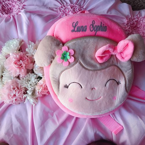 Customer photo review of Personalized Leyadoll Backpack (Pink)