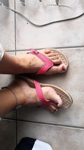 Customer photo review of Tide Patty Post Flip Flop with Buckle Detail