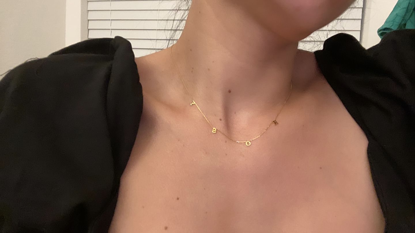 Customer photo review of Dainty Letter Name Necklace