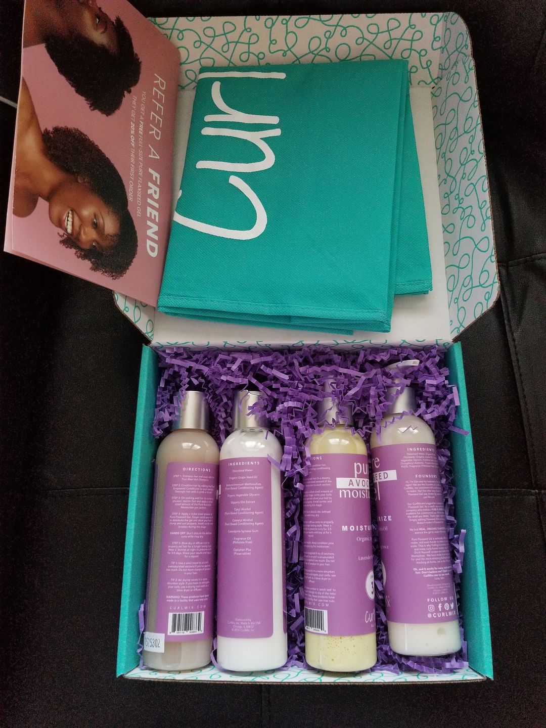 Customer photo review of Curly Hair Grape Seed Conditioner with Ultra Slip and Lavender Fragrance