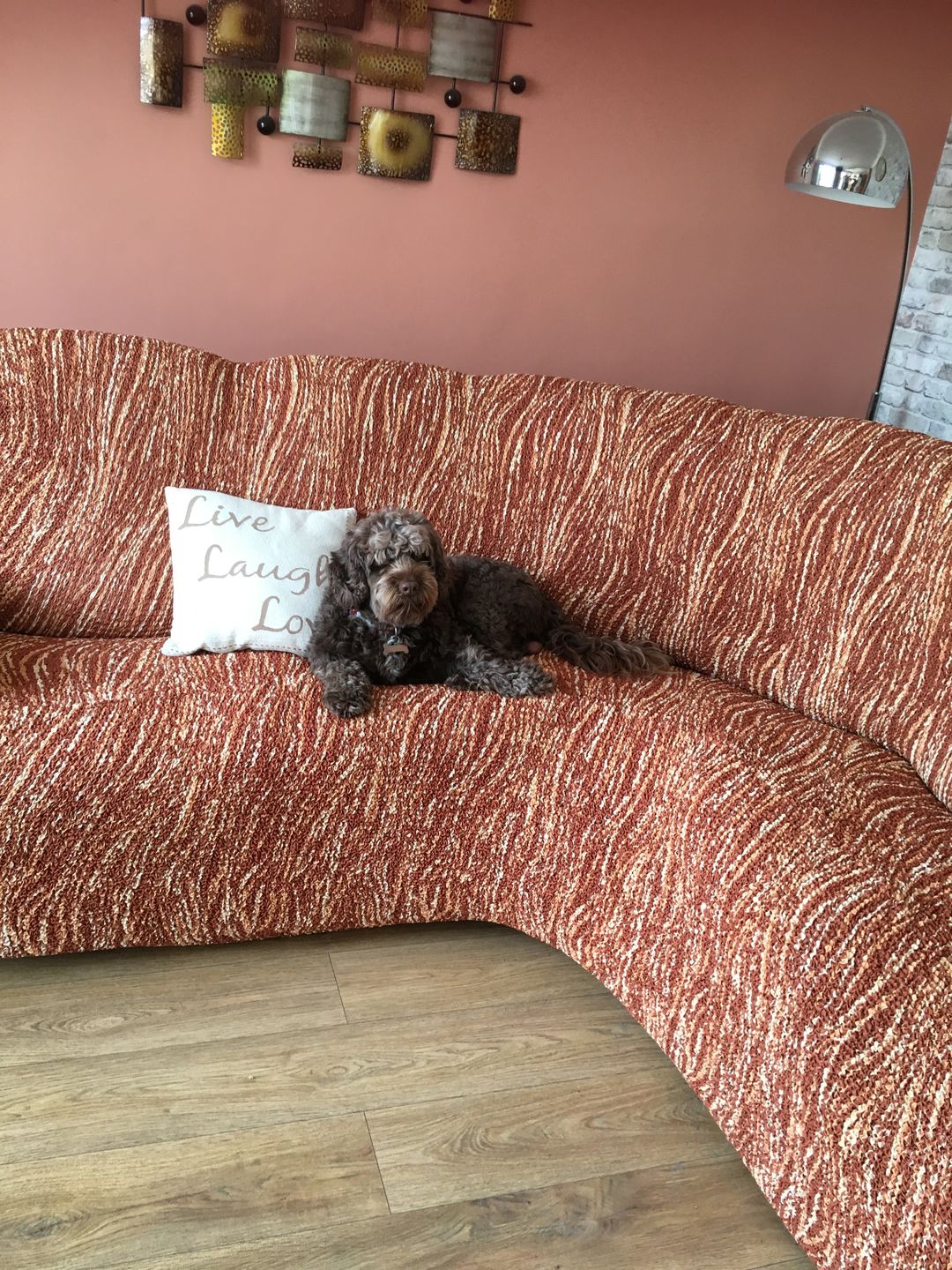 Customer photo review of Corner Sofa Cover - Sandy Universo Microfibra Printed