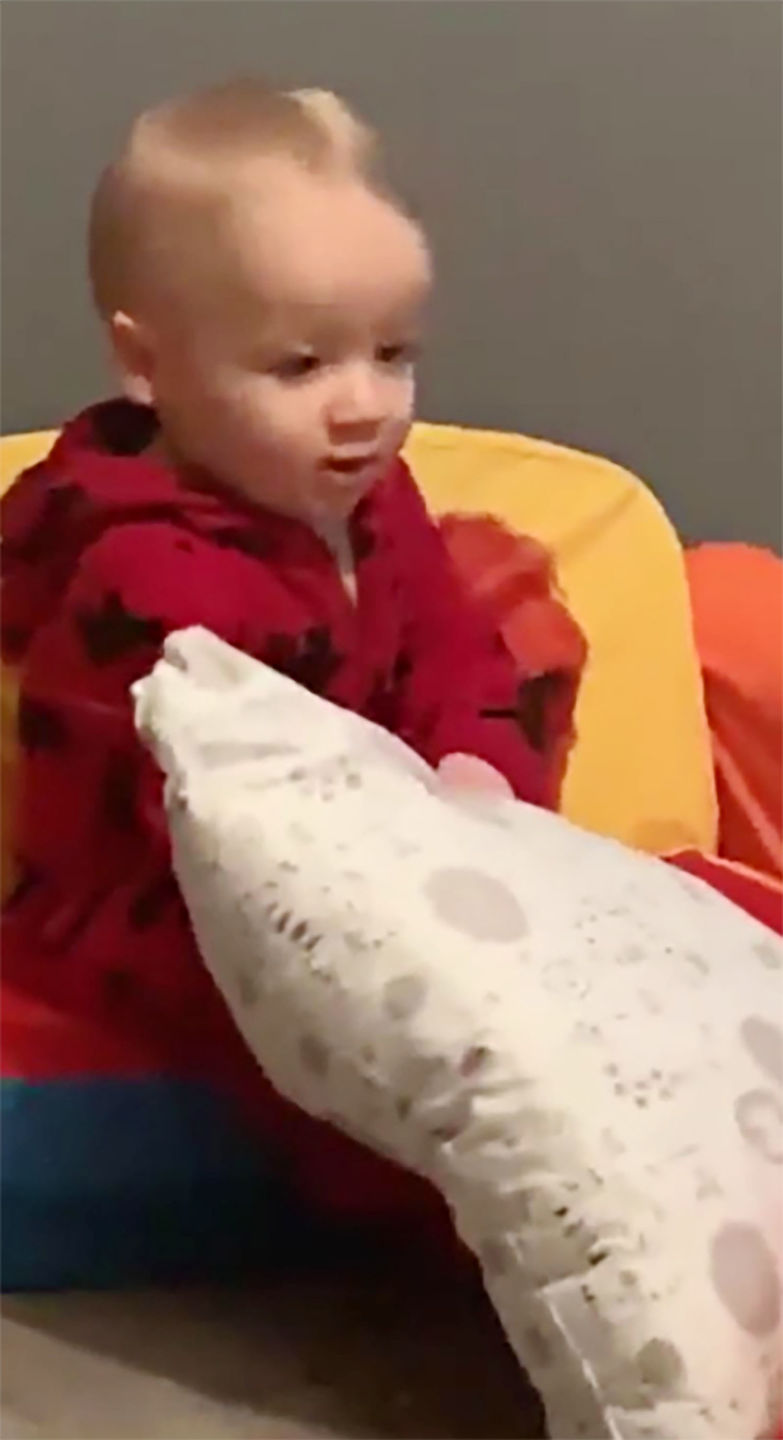 Customer photo review of Toddler Pillow with Cute Pillowcase