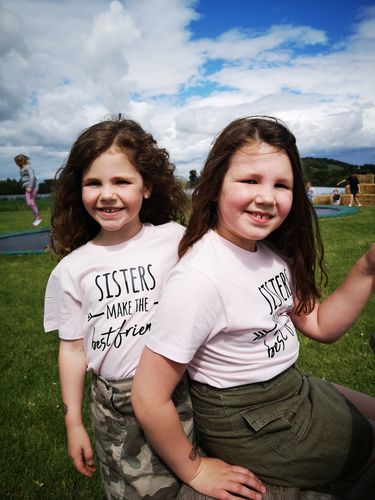 Customer photo review of Sisters Make Best Friends Pink Tees (MRK X)
