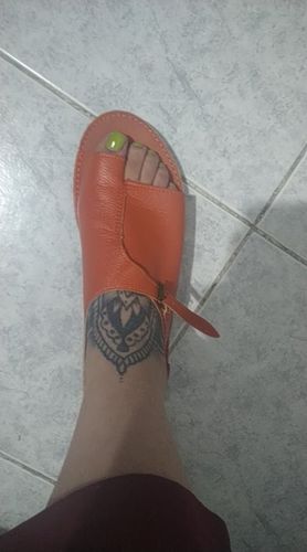 Customer photo review of Leather Comfort Retro Flats