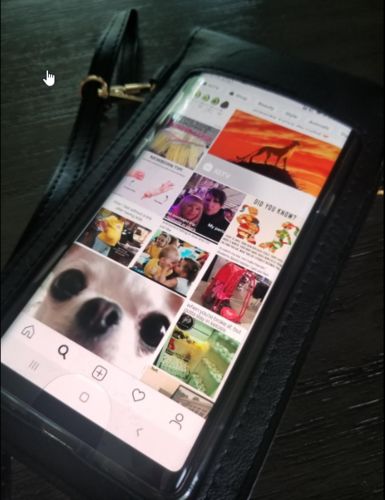 Customer photo review of BagGap™ - Touch Screen Waterproof Leather Crossbody Phone Bag for iPhone, Galaxy & Other