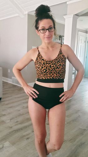 Customer photo review of The Lounger Top | Leopard Print