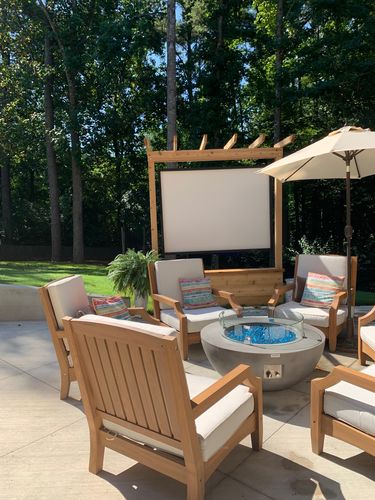 Customer photo review of 42" Outdoor Propane Gas Fire Pit Table Bowl in Gray