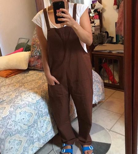 V V. review of Women Casual Linen Jumpsuits Overalls Pants L002# image 1 out of 1