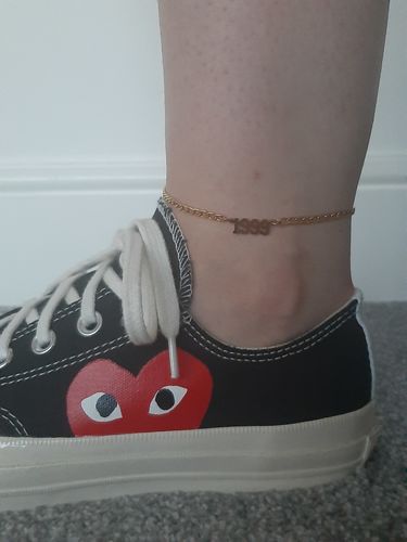 Customer photo review of Birth date anklet