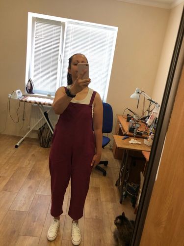 T A. review of Women Casual Linen Jumpsuits Overalls Pants L002# image 1 out of 1