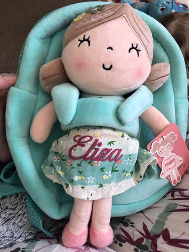 Customer photo review of Personalized Leyadoll Doll Backpack (Green)