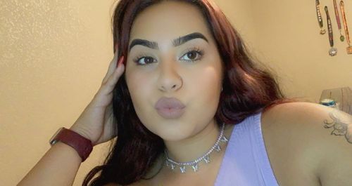 Customer photo review of Pink Mariposa Diamante chocker