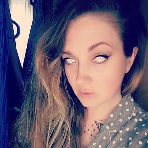 Customer photo review of Icoloured® Blind White Special Effect Colored Contact Lenses