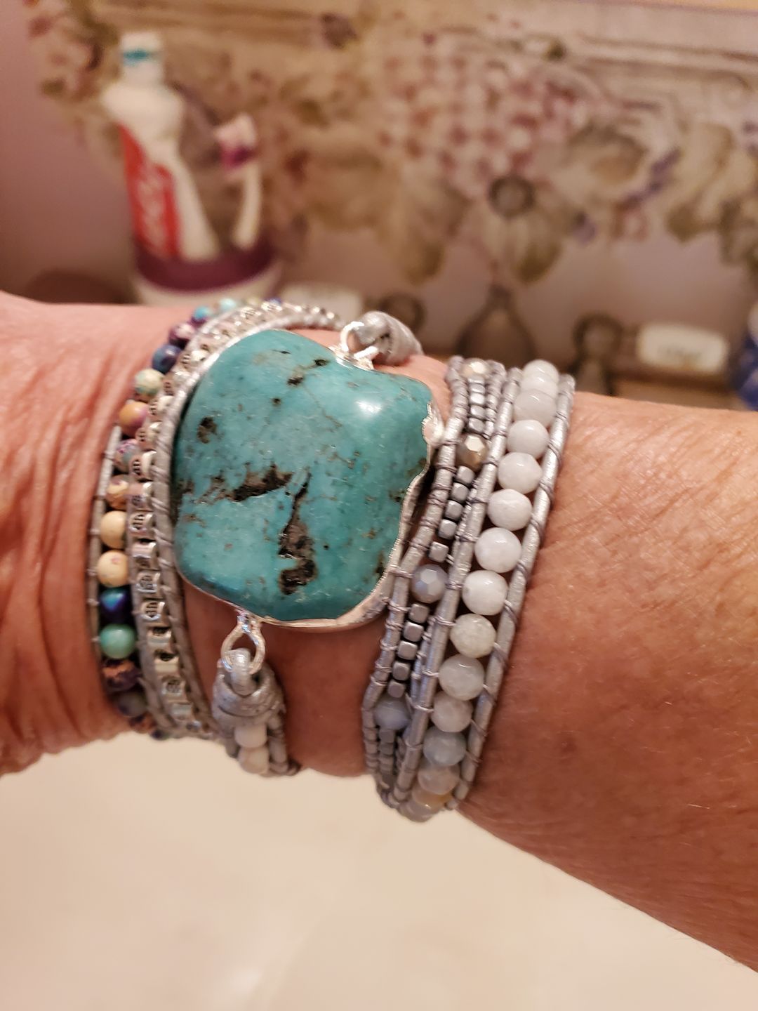 Customer photo review of Healing Turquoise Protection Wrap Bracelet