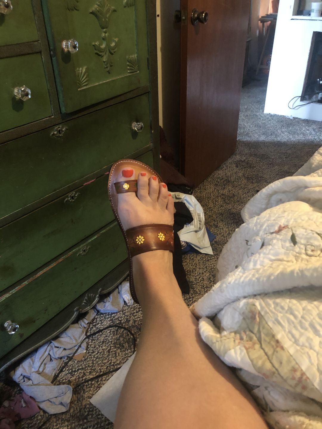 Customer photo review of Boho Flower Power Sandals