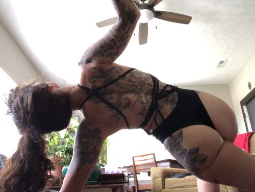 Customer photo review of Tangled Kiss Bodysuit - Raven Sky