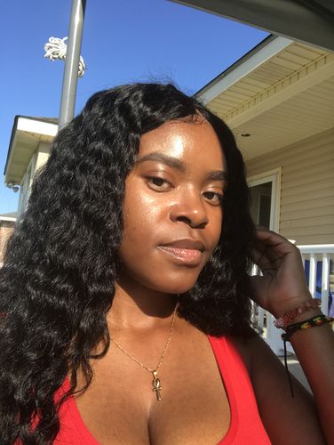 Customer photo review of Little Ankh Gold Necklace