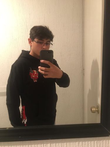 Customer photo review of The Oni Embroidered Sukajan Hoodie