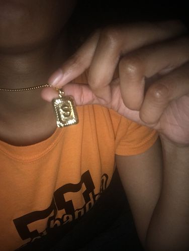 Customer photo review of Gold Initial Pendants