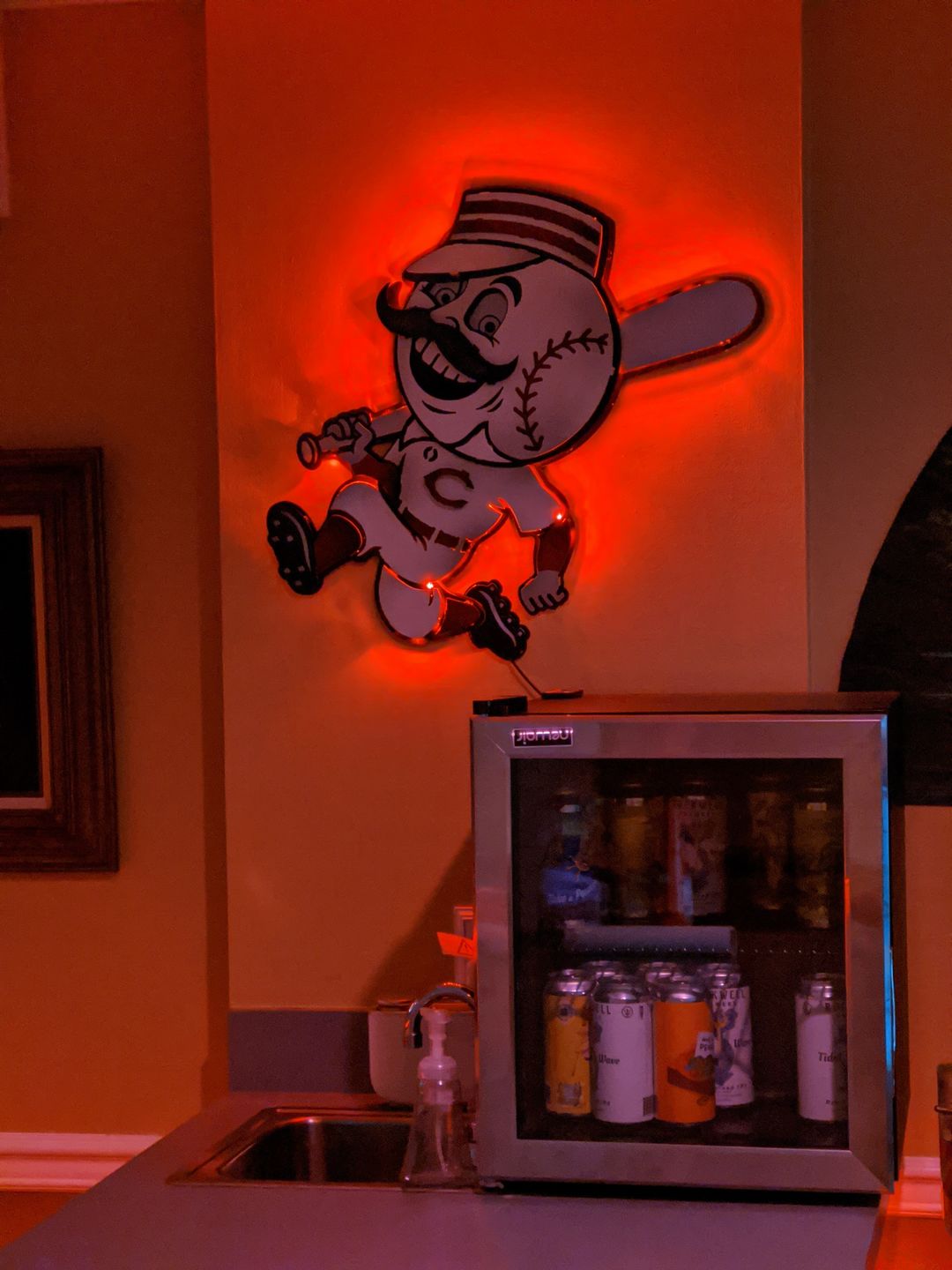 Customer photo review of Cincinnati Reds Mr. Red 3D Metal Artwork