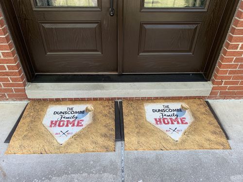 Customer photo review of Personalized Home Plate Welcome Mat