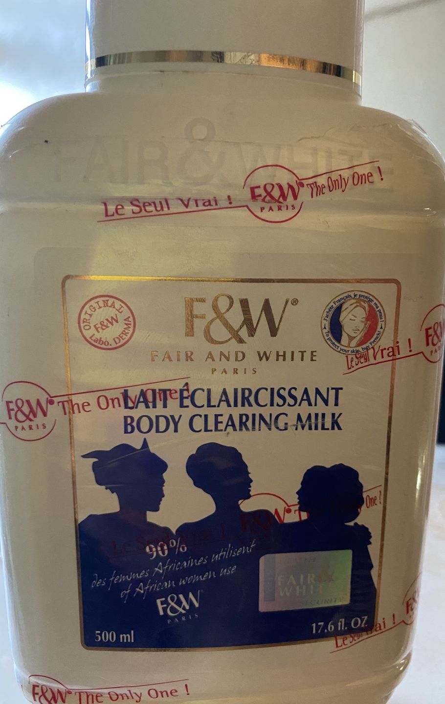 Customer photo review of Fair and White Original Body Clearing Milk Lotion 500 ml / 16.90 fl oz