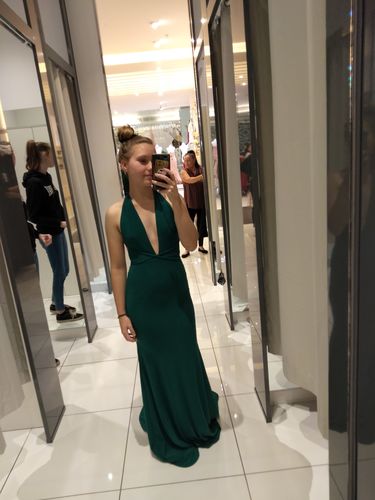 Customer photo review of Alexis Gown - Emerald Green