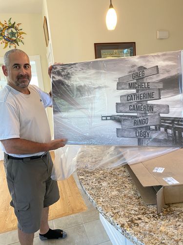 Customer photo review of Ocean Dock Multi-Names Premium Canvas