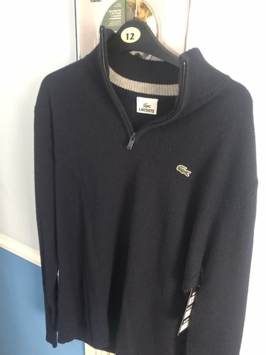 Customer photo review of lacoste navy knitted 1/4 zip m