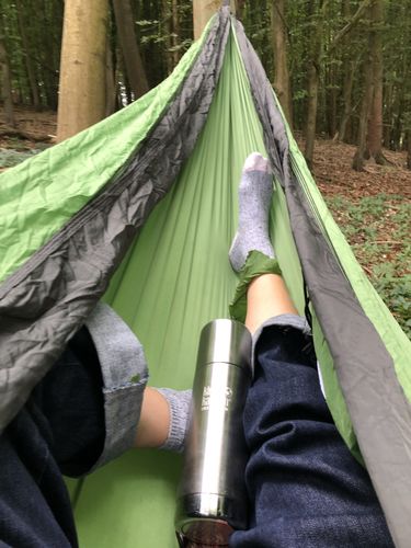 Customer photo review of *PRE-SALE* Forrest Green - Recycled Double Hammock with Straps