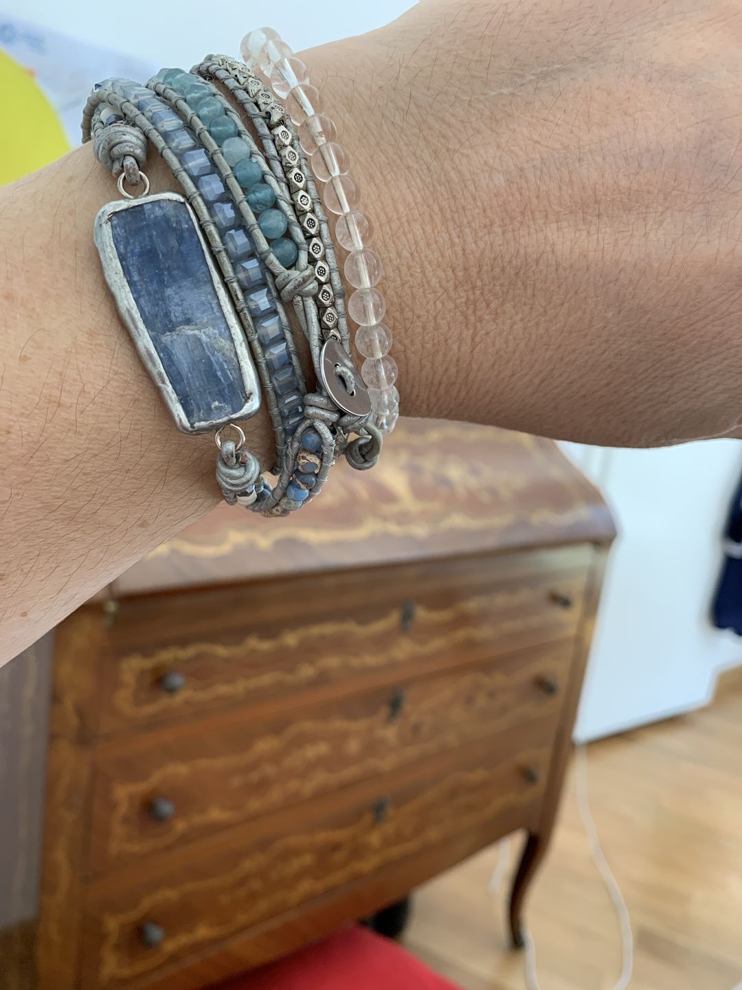 Customer photo review of Healing Topaz Queen Silver Wrap Bracelet