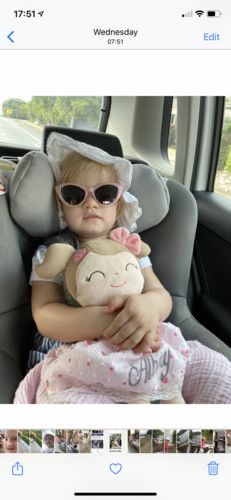 Customer photo review of Personalized Gloveleya Doll + Backpack Bundle - Strawberry 2 Skin Tones