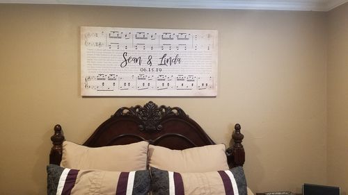 Customer photo review of Custom Couple Music Premium Canvas - Ready to Hang