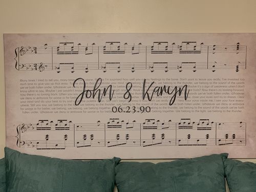 Customer photo review of Custom Couple Music Premium Canvas - Ready to Hang