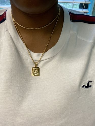 Customer photo review of Gold Initial Pendants