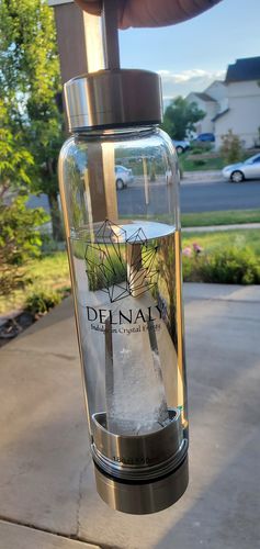 Customer photo review of Rose Quartz Crystal Elixir Water Bottle