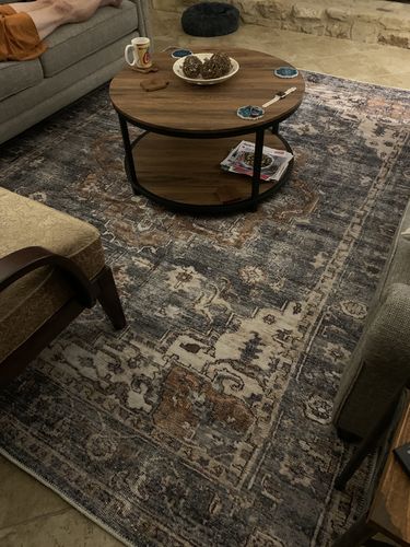 Customer photo review of The Rug Collective­™ Distressed Vintage Cezanne Rabbit Gray Inca Gold Area Rug