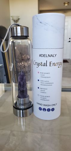 Customer photo review of Rose Quartz Crystal Elixir Water Bottle