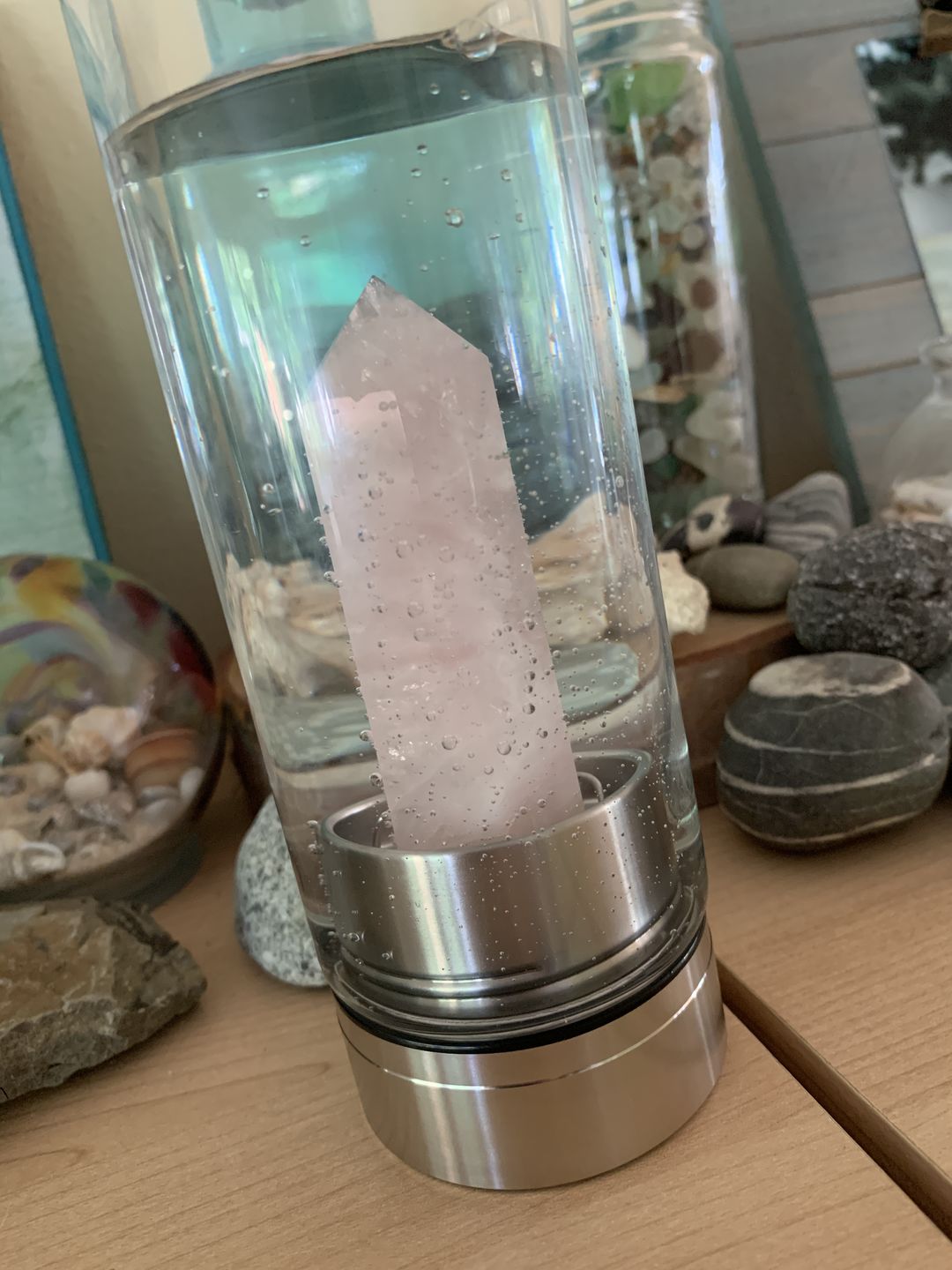 Customer photo review of Crystal Wand Water Bottle + Protective Sleeve (Stainless Steel)